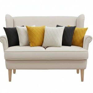 SOGA 6PC Sunshine Yellow, Cream & Charcoal Grey Cable Knit Pillowcases – 45cm